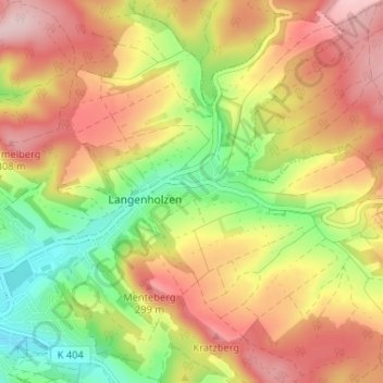 Mapa topográfico Sack, altitud, relieve