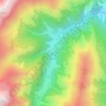 Mapa topográfico Foce, altitud, relieve
