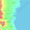 Mapa topográfico Bulusan, altitud, relieve