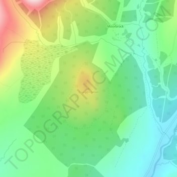 Mapa topográfico Craigengillan, altitud, relieve