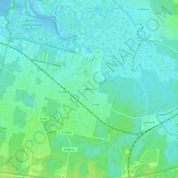 Mapa topográfico Villetorte, altitud, relieve