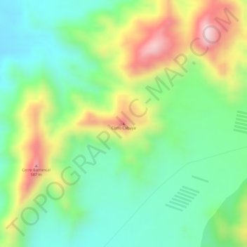 Mapa topográfico Cerro Cabuya, altitud, relieve