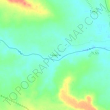 Mapa topográfico Karmala, altitud, relieve
