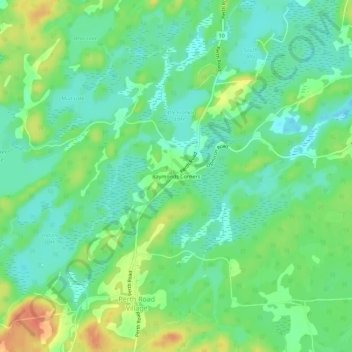 Mapa topográfico Raymonds Corners, altitud, relieve