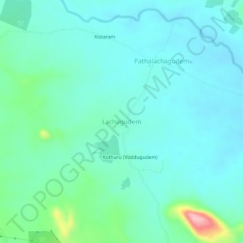 Mapa topográfico Lachagudem, altitud, relieve