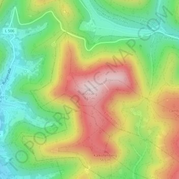 Mapa topográfico Roßberg, altitud, relieve