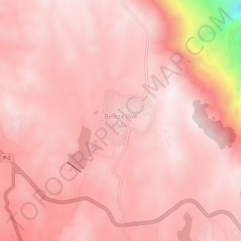 Mapa topográfico Beleza, altitud, relieve
