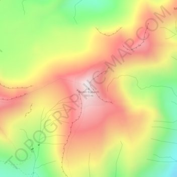 Mapa topográfico Beinn Eunaich, altitud, relieve