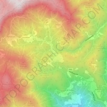 Mapa topográfico Le Piastre, altitud, relieve