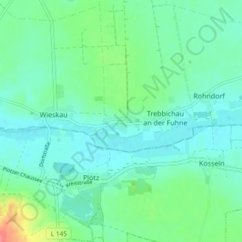 Mapa topográfico Hohnsdorf, altitud, relieve