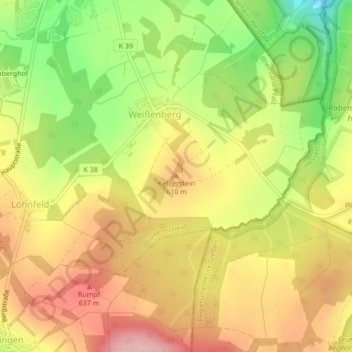 Mapa topográfico Ketzerstein, altitud, relieve