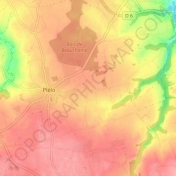 Mapa topográfico Les Tronchets, altitud, relieve