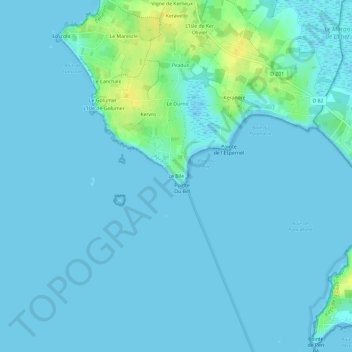 Mapa topográfico Le Bile, altitud, relieve