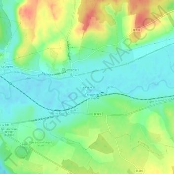 Mapa topográfico Le Chêne, altitud, relieve