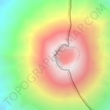 Mapa topográfico Volcán Parinacota, altitud, relieve