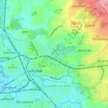 Mapa topográfico Mosside, altitud, relieve