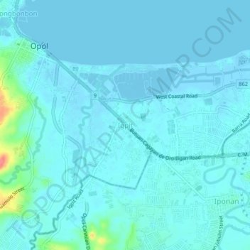 Mapa topográfico Igpit, altitud, relieve