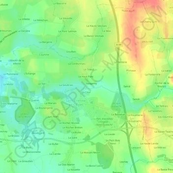 Mapa topográfico Le Pont, altitud, relieve