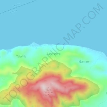 Mapa topográfico San Pedro, altitud, relieve