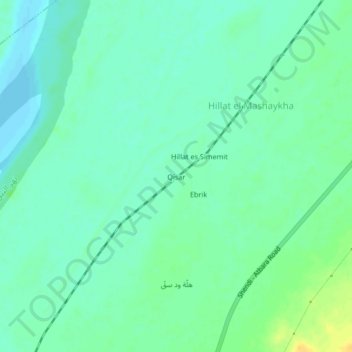 Mapa topográfico Qisar, altitud, relieve
