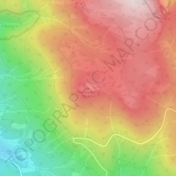 Mapa topográfico Hochzellberg, altitud, relieve