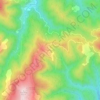 Mapa topográfico La Trinité, altitud, relieve