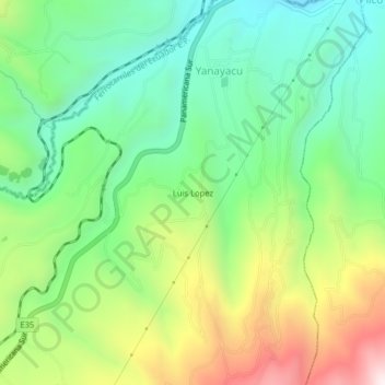 Mapa topográfico Luis Lopez, altitud, relieve