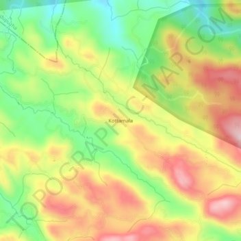 Mapa topográfico Kottamala, altitud, relieve