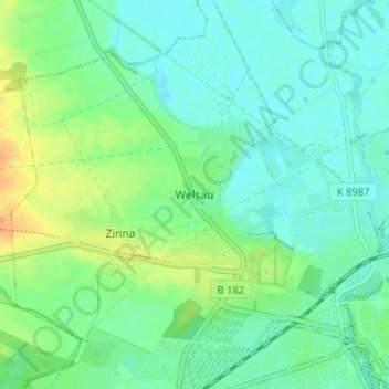 Mapa topográfico Welsau, altitud, relieve