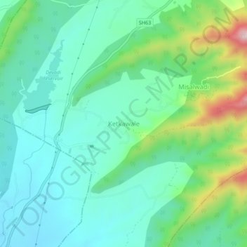 Mapa topográfico Ketkawale, altitud, relieve