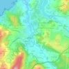 Mapa topográfico A Cachopa, altitud, relieve