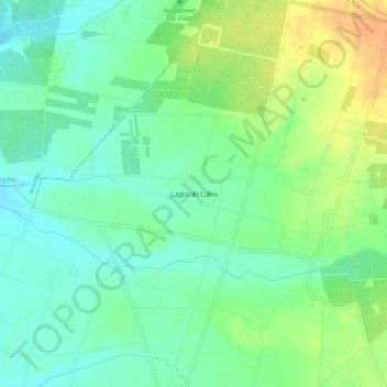 Mapa topográfico Lagoa do Calvo, altitud, relieve