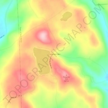 Mapa topográfico Chenango Lake, altitud, relieve