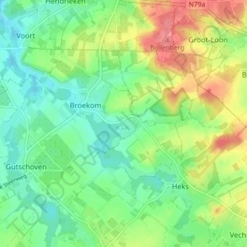 Mapa topográfico Sassenbroek, altitud, relieve