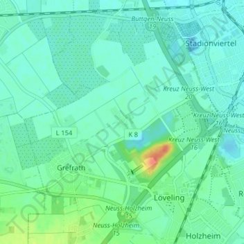 Mapa topográfico Lanzerath, altitud, relieve