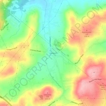 Mapa topográfico Limeport, altitud, relieve