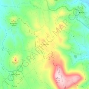 Mapa topográfico São Sebastião, altitud, relieve