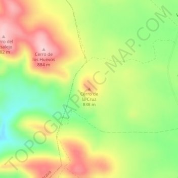 Mapa topográfico Cerro de la Cruz, altitud, relieve