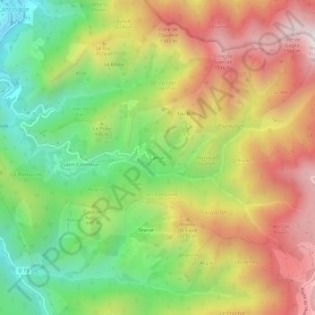 Mapa topográfico Camari, altitud, relieve