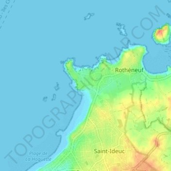 Mapa topográfico Le Minihic, altitud, relieve