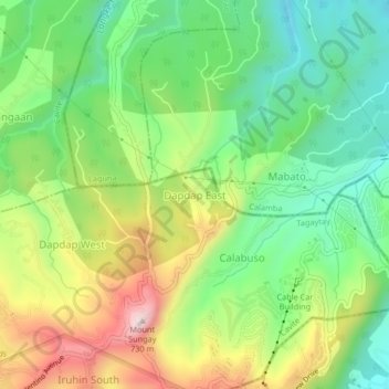 Mapa topográfico Dapdap East, altitud, relieve