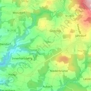 Mapa topográfico Renfting, altitud, relieve
