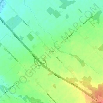 Mapa topográfico Antrim, altitud, relieve