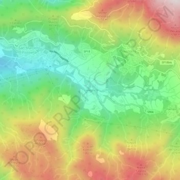 Mapa topográfico Limestre, altitud, relieve