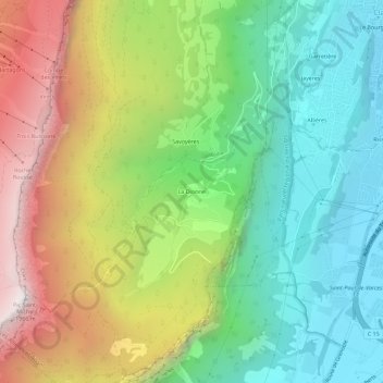 Mapa topográfico La Dionne, altitud, relieve