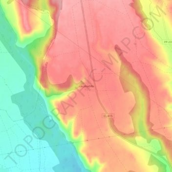 Mapa topográfico Valcabadillo, altitud, relieve