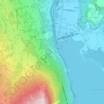 Mapa topográfico Cornolade Basse, altitud, relieve