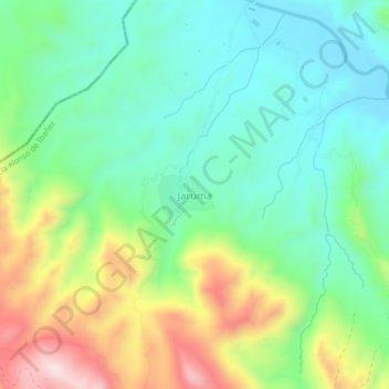 Mapa topográfico Jaruma, altitud, relieve