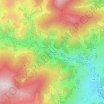 Mapa topográfico Coq hardi, altitud, relieve