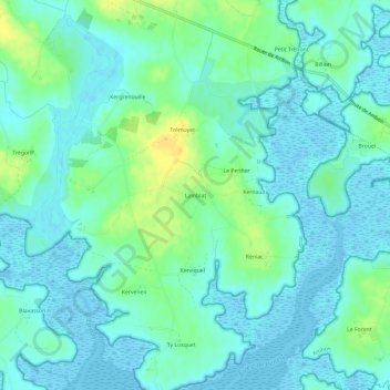 Mapa topográfico Lamblat, altitud, relieve